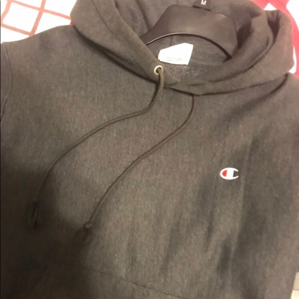 gray champion hoodie